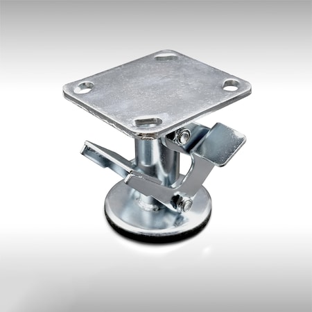 Service Caster 4" Stainless Steel Double Pedal Floor Truck Lck w/Top Plate SCC-SSFL400DP